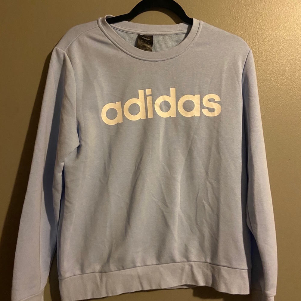 light blue Adidas crewneck